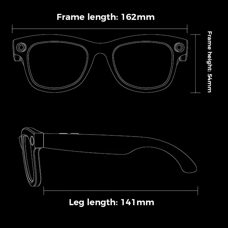 Ai Smart Glasses with 800W Pixel Sony Camera for HD1080P Photography Video Sound Record Calls Chatgpt Translation Sunglasses
