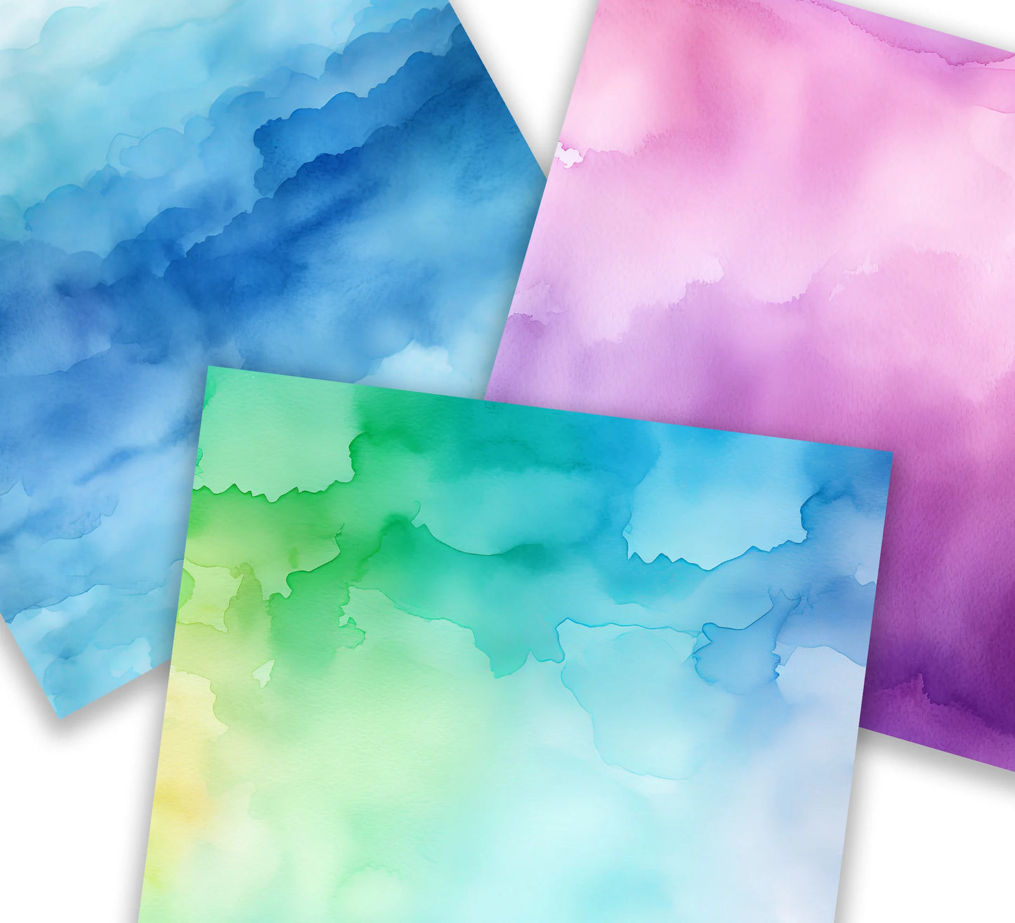 Watercolor Digital Paper Pack, Ombre Background Bundle, Colorful Scrapbook Papers, Watercolor Junk Journal, Gradient, Rainbow Background