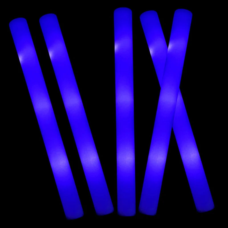 30Pcs LED Foam Sticks White Light Glow Sticks Glow Cheer Batons Flashing Effect Glow in the Dark Wedding Party Supply 3 Flashing
