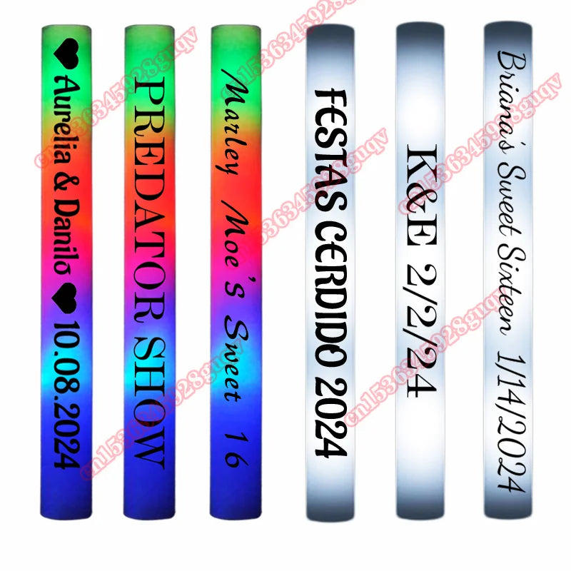 30Pcs LED Foam Sticks White Light Glow Sticks Glow Cheer Batons Flashing Effect Glow in the Dark Wedding Party Supply 3 Flashing