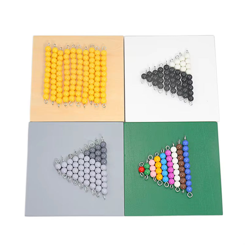 Montessori Wooden Checker Beads Board - Colorful Black, White, and Grey Checkerboard Beads for Link Dragon and Reduce Dragon Games - Educational Baby Toys