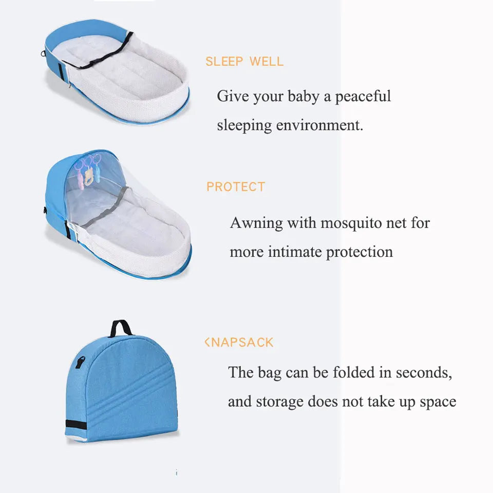 Baby Crib Multi-Function Baby Bed Nest Baby Mosquito Net Foldable Baby Nest Bassinet Infant Sleep Portable Bed