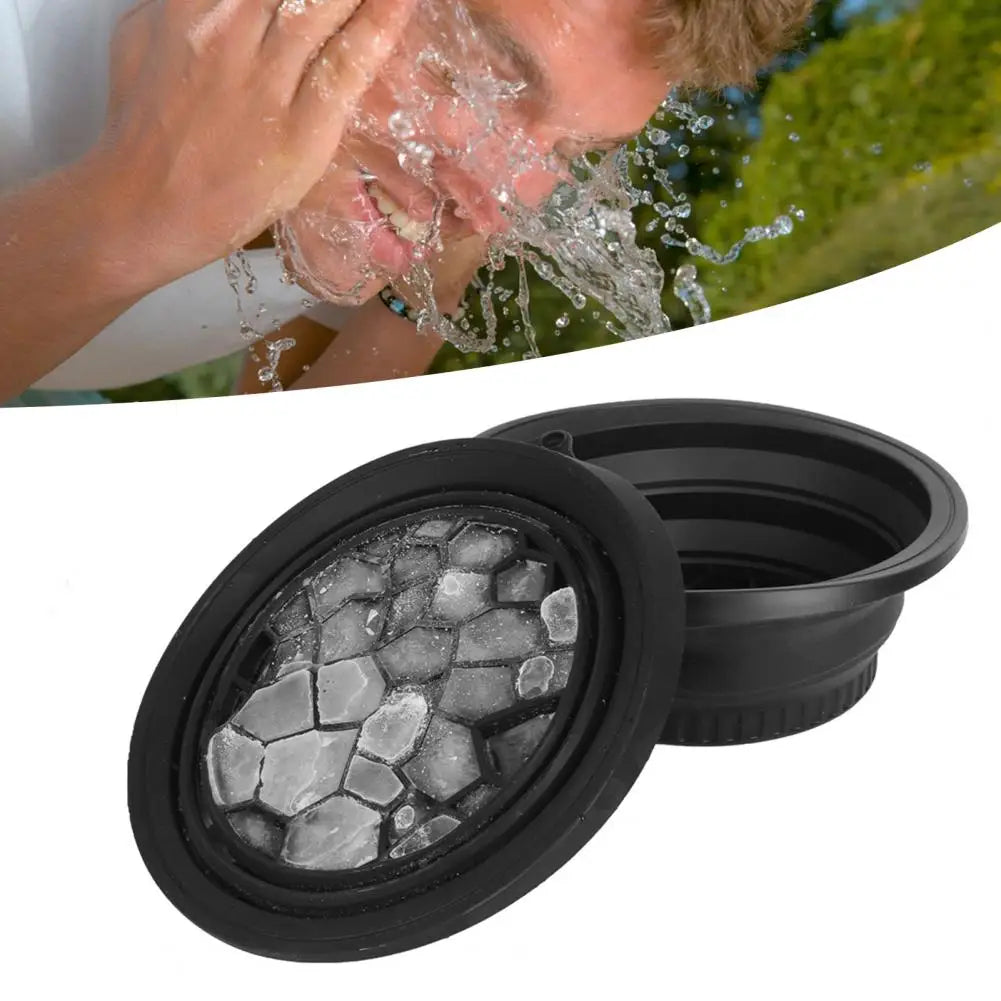 Foldable Silicone Ice Bath Bowl -Facial Skin Care & Migraine Relief, Reusable Cold Compress Basin for Puffiness & Acne Reduction