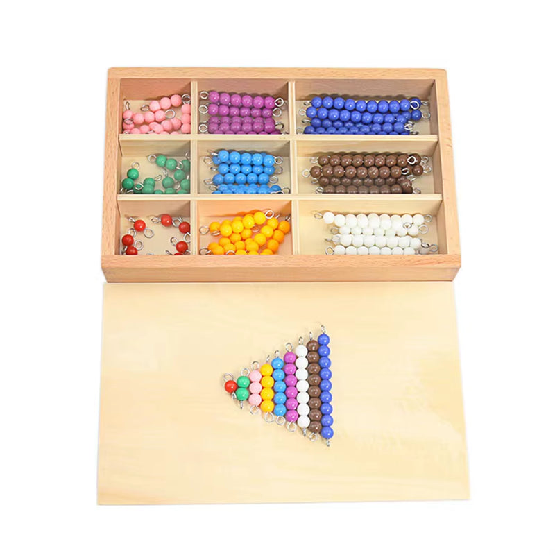 Montessori Wooden Checker Beads Board - Colorful Black, White, and Grey Checkerboard Beads for Link Dragon and Reduce Dragon Games - Educational Baby Toys
