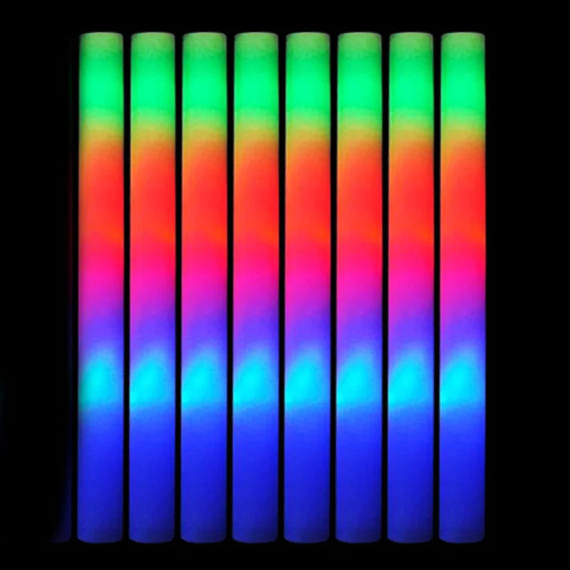 30Pcs LED Foam Sticks White Light Glow Sticks Glow Cheer Batons Flashing Effect Glow in the Dark Wedding Party Supply 3 Flashing