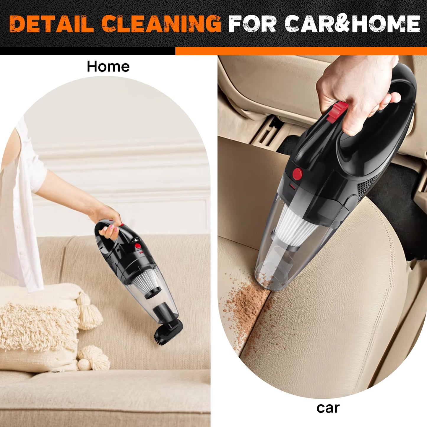 3 in 1 Cordless Handheld Vacuum Cleaner, Rechargeable Portable Powerful Cordless Vacuum Cleaner, Long Runtime USB Rechargeable