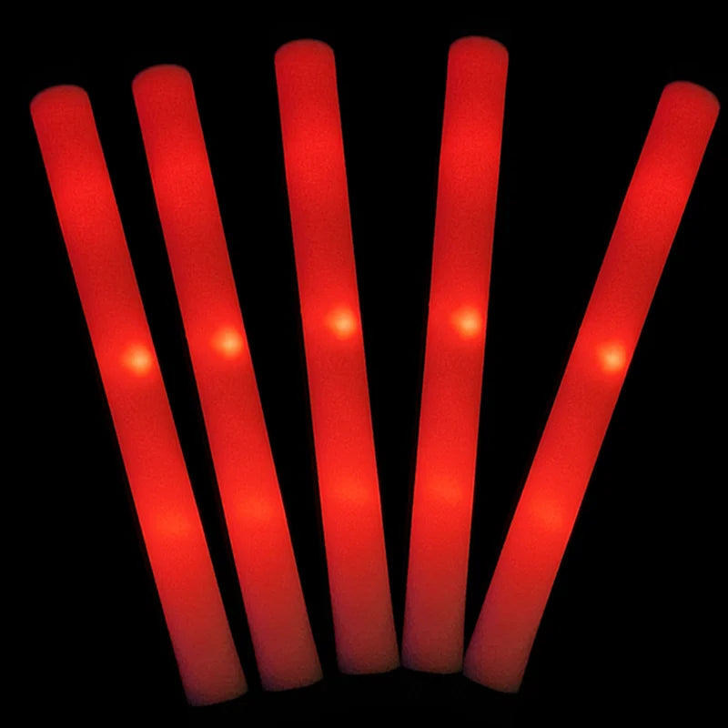 30Pcs LED Foam Sticks White Light Glow Sticks Glow Cheer Batons Flashing Effect Glow in the Dark Wedding Party Supply 3 Flashing