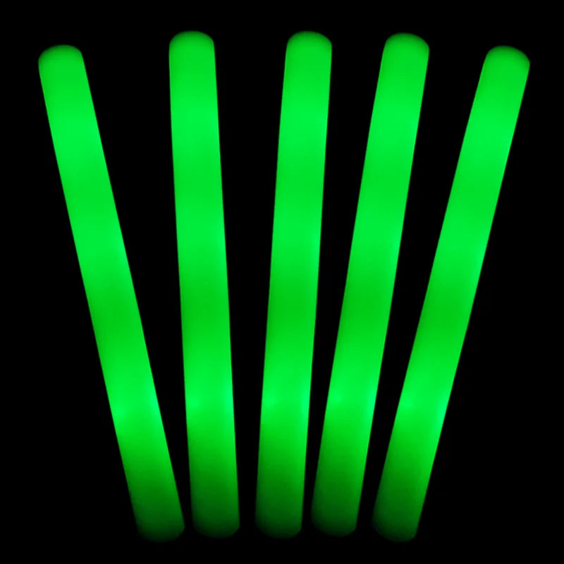 30Pcs LED Foam Sticks White Light Glow Sticks Glow Cheer Batons Flashing Effect Glow in the Dark Wedding Party Supply 3 Flashing