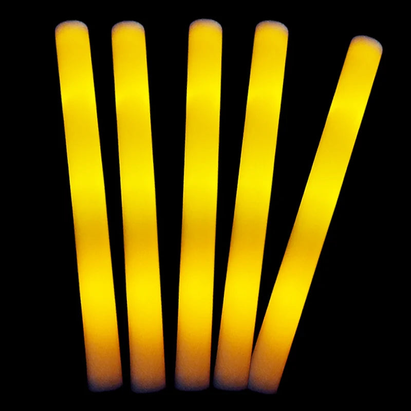 30Pcs LED Foam Sticks White Light Glow Sticks Glow Cheer Batons Flashing Effect Glow in the Dark Wedding Party Supply 3 Flashing