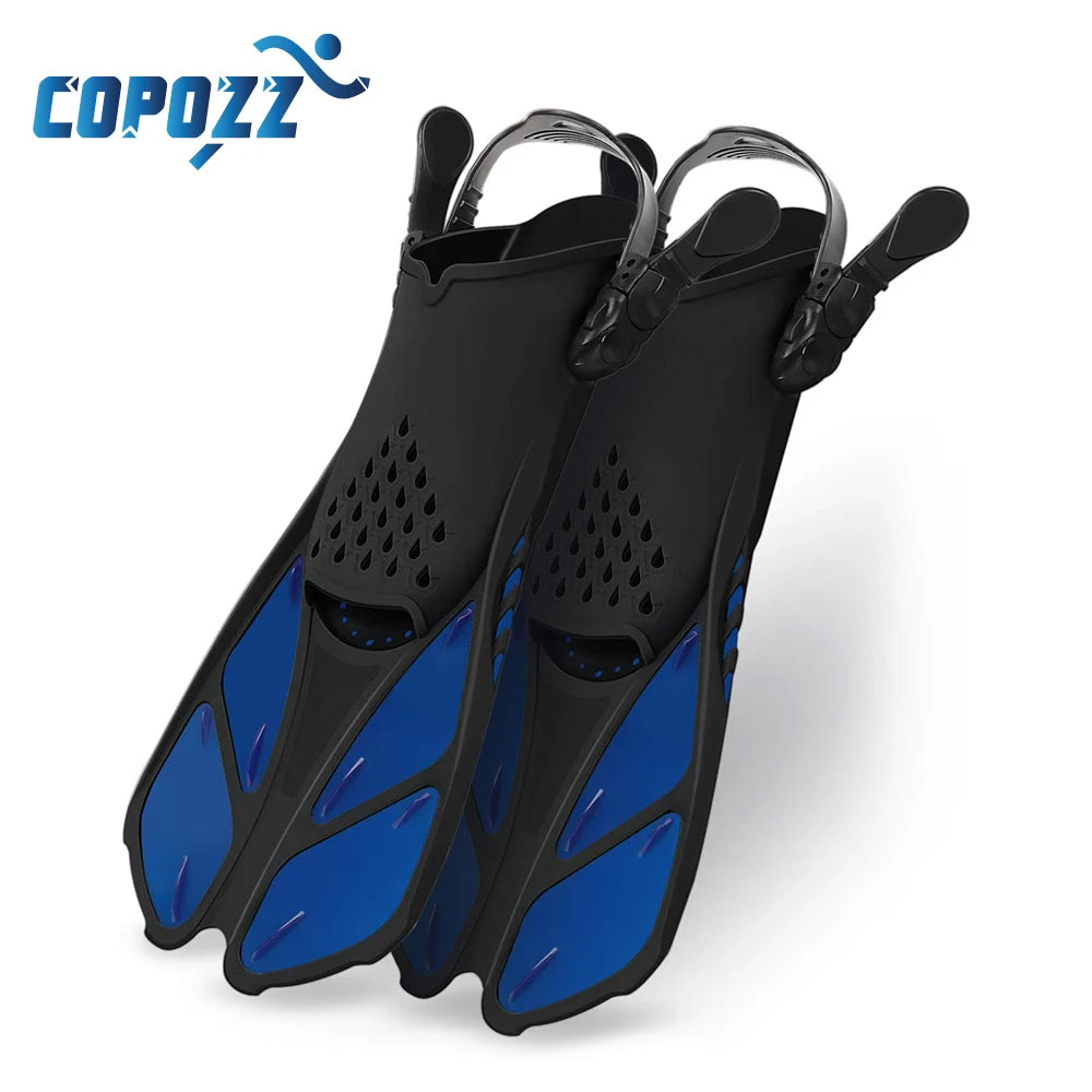 Professional Snorkeling Foot Diving Fins Adjustable Adult Kids Swimming Comfort Fins Flippers Swimming Equipment