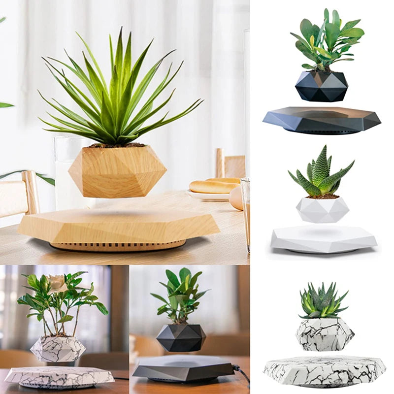 Levitating Air Bonsai Pot Flower Pot Planters Magnetic Suspension Floating Pot Potted Plant Home without Plants Rotation