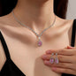 Simple Water Drop Crystal Rhinestone Necklace Earrings Chain for Women Wedding Bride Jewelry Sets Dress Accessories