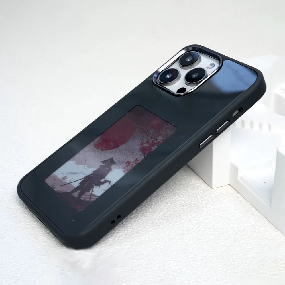 NFC Phone Case Wholesale LED Smart E Ink Screen Phone Cases PC Cover for Iphone NFC 12 13 14 15 Pro Max DIY Phone Display Case