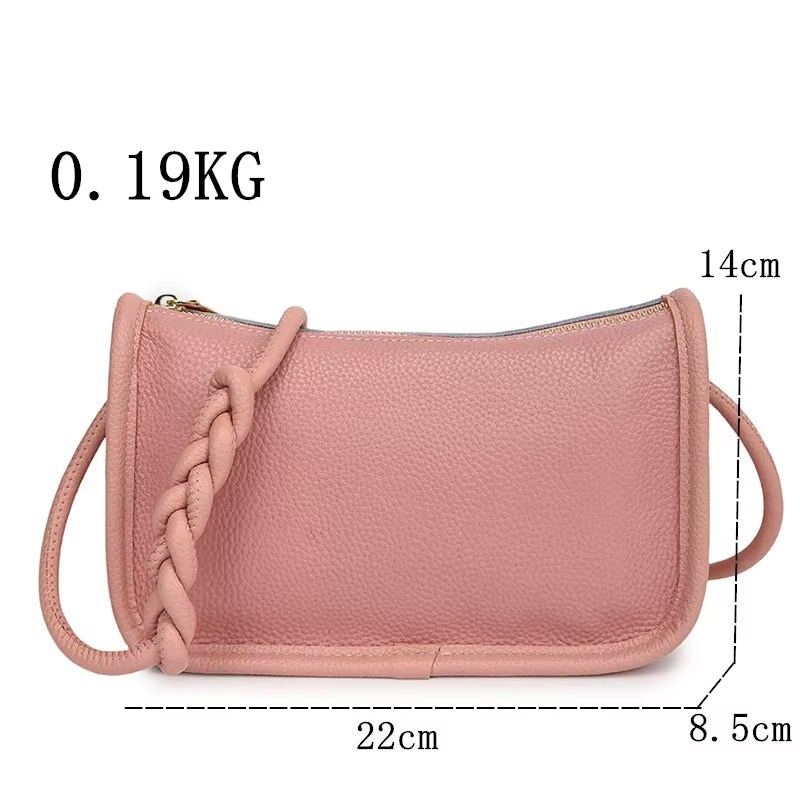 100%Real Cowhide Genuine Leather Sac Fashion Women Crossbody Bags for Ladies New High Capacity Shoulder Bag Handbag Female Purse