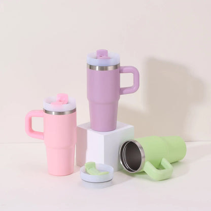 14Oz Car Mug with Handle Double-Layer Vacuum Coffee Cup Portable Water Cup Large Capacity 304 Stainless Steel Travel Thermal Cup