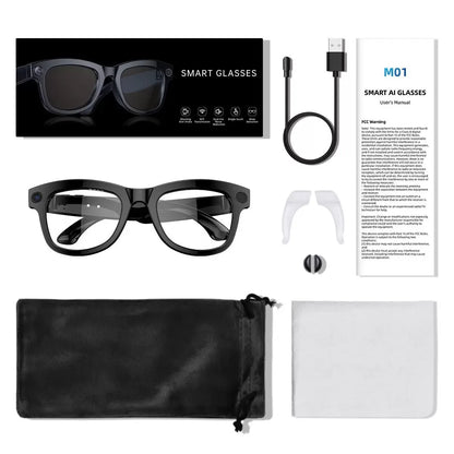 Ai Smart Glasses with 800W Pixel Sony Camera for HD1080P Photography Video Sound Record Calls Chatgpt Translation Sunglasses