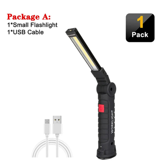 Portable LED Work Light Magnetic Flashlight Auto Repair Light Outdoor Emergency Light USB Rechargeable Torch Camping Light