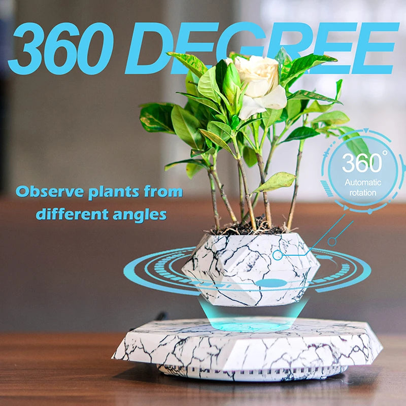Levitating Air Bonsai Pot Flower Pot Planters Magnetic Suspension Floating Pot Potted Plant Home without Plants Rotation