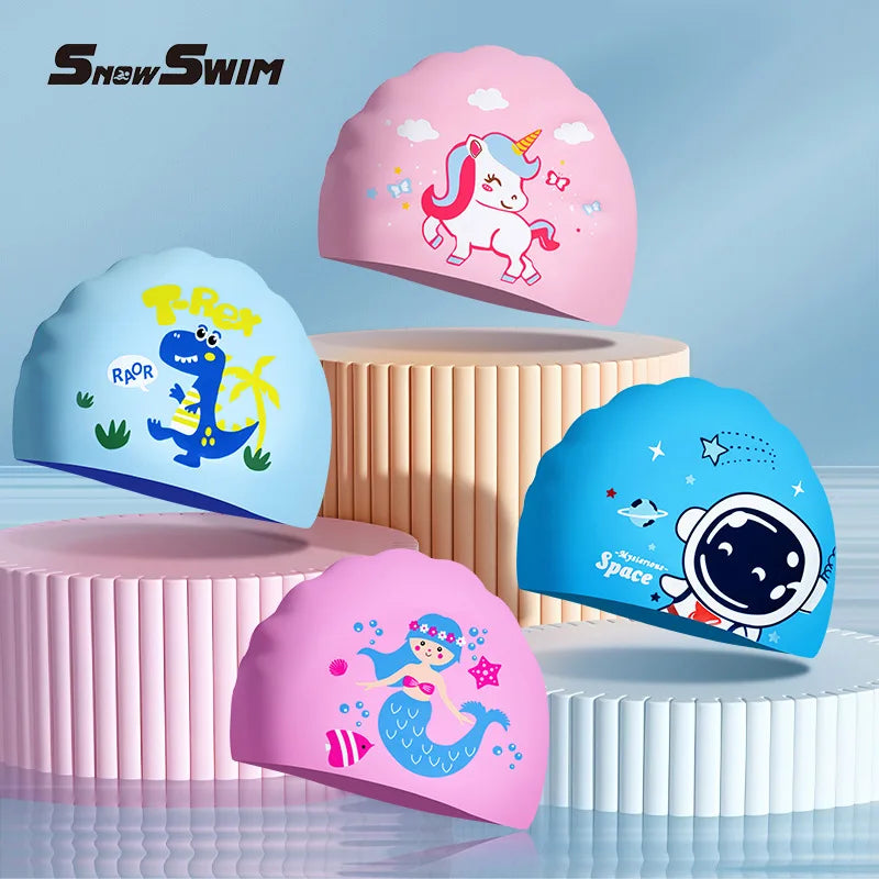 Children'S Swimming Goggles Small Frame Waterproof Anti-Fog HD Boys and Girls Swimming Glasses Swimming Cap Set Diving Equipment