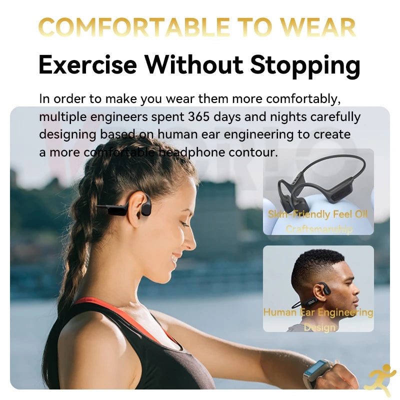 S10 Bluetooth 5.4 True Bone Conduction Headphones IPX8 Waterproof DT5.0 MP3 Built-In 32GB Memory LED Digital Display for Swiming