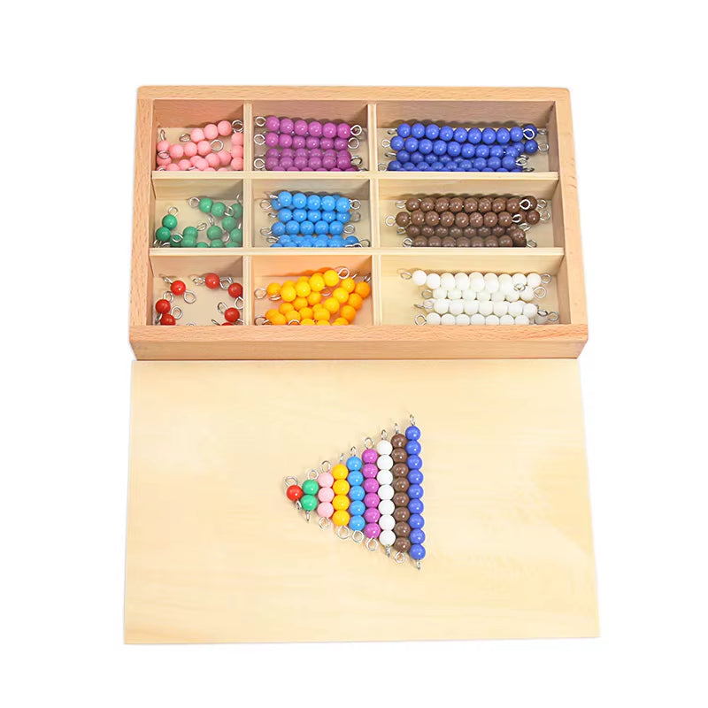 Montessori Wooden Checker Beads Board - Colorful Black, White, and Grey Checkerboard Beads for Link Dragon and Reduce Dragon Games - Educational Baby Toys