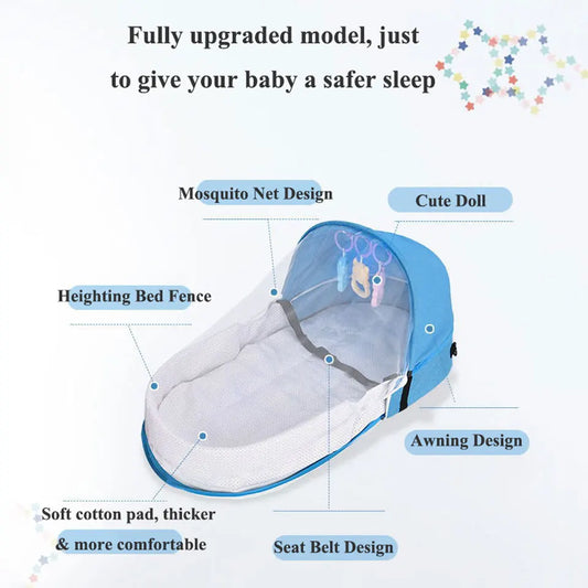 Baby Crib Multi-Function Baby Bed Nest Baby Mosquito Net Foldable Baby Nest Bassinet Infant Sleep Portable Bed
