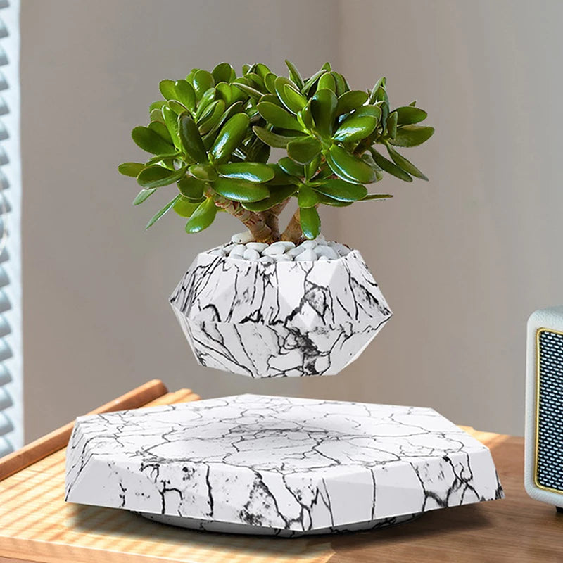 Levitating Air Bonsai Pot Flower Pot Planters Magnetic Suspension Floating Pot Potted Plant Home without Plants Rotation