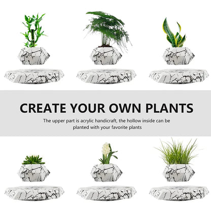 Levitating Air Bonsai Pot Flower Pot Planters Magnetic Suspension Floating Pot Potted Plant Home without Plants Rotation