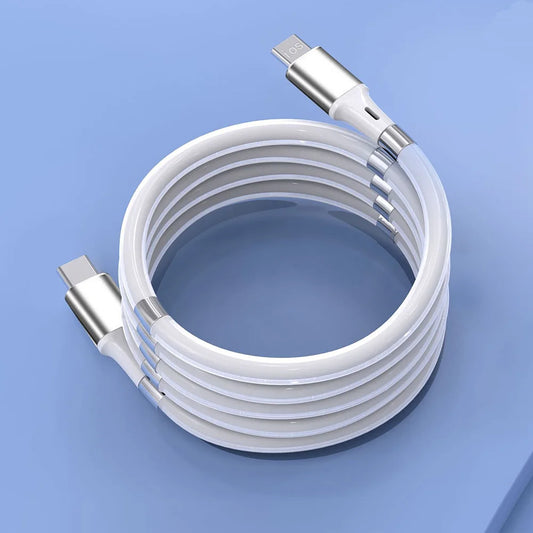 Magic Rope USBC Magnetic Cable Self Winding Micro USB Type C Fast Charging Data Transmission Cord for Lightning Android