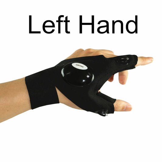 Night Light Waterproof Fishing Gloves with LED Flashlight Rescue Tools Outdoor Gear Cycling Practical Durable Fingerless Gloves