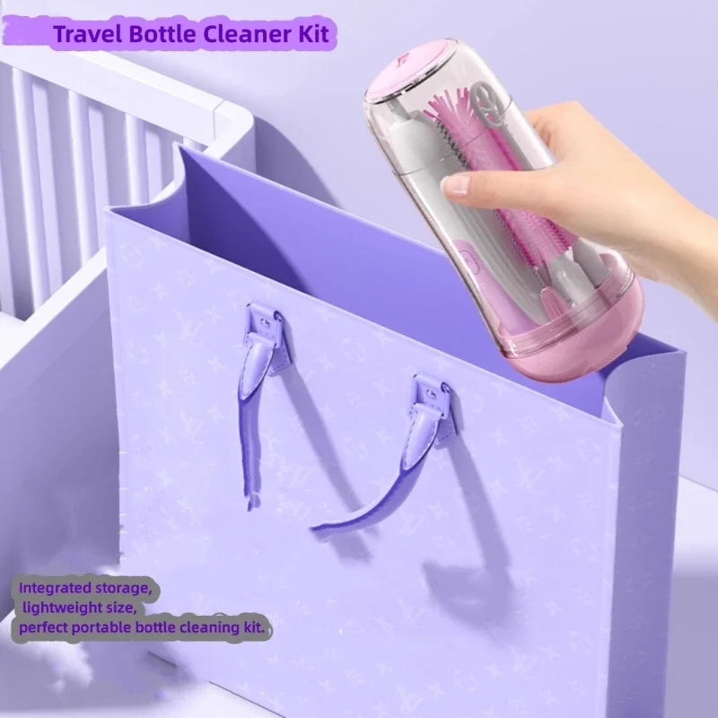 Travel Electric Baby Bottle Brushes Set with Waterproof Electric Bottle Cleaner Silicone Nipple Brush Bottle Brush