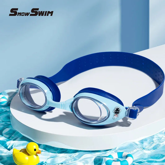 Children'S Swimming Goggles Small Frame Waterproof Anti-Fog HD Boys and Girls Swimming Glasses Swimming Cap Set Diving Equipment