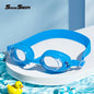 Children'S Swimming Goggles Small Frame Waterproof Anti-Fog HD Boys and Girls Swimming Glasses Swimming Cap Set Diving Equipment