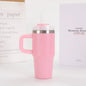 14Oz Car Mug with Handle Double-Layer Vacuum Coffee Cup Portable Water Cup Large Capacity 304 Stainless Steel Travel Thermal Cup