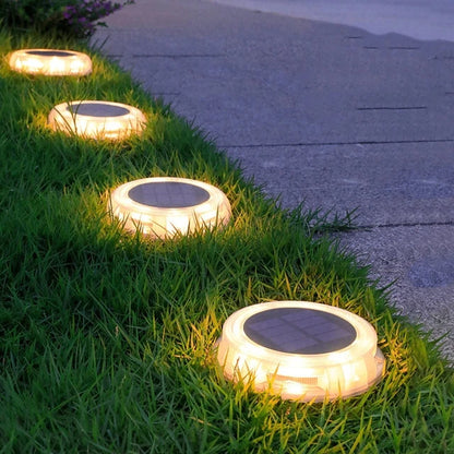 Outdoor Waterproof LED Solar Lawn Lights - Decorative Buried Street Lamp for Gardens and Villas, Warm White Illumination