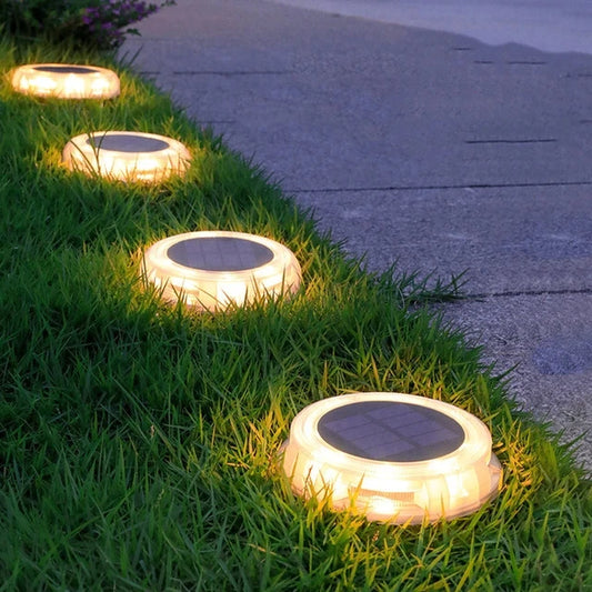 Outdoor Waterproof LED Solar Lawn Lights - Decorative Buried Street Lamp for Gardens and Villas, Warm White Illumination