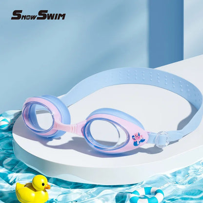 Children'S Swimming Goggles Small Frame Waterproof Anti-Fog HD Boys and Girls Swimming Glasses Swimming Cap Set Diving Equipment