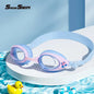 Children'S Swimming Goggles Small Frame Waterproof Anti-Fog HD Boys and Girls Swimming Glasses Swimming Cap Set Diving Equipment