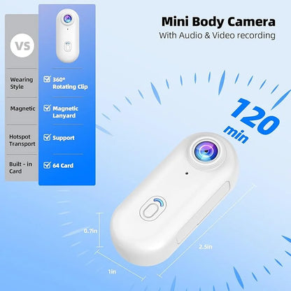 4K Mini Wifi Action Camera Thumb POV Camera Portable Body Cam Wearable Sports Camera with Waterproof Case Cycling Travel