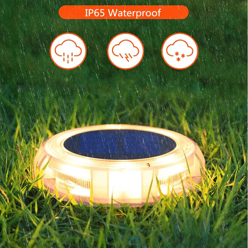 Outdoor Waterproof LED Solar Lawn Lights - Decorative Buried Street Lamp for Gardens and Villas, Warm White Illumination