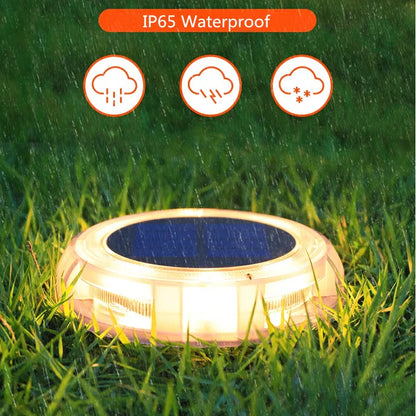 Outdoor Waterproof LED Solar Lawn Lights - Decorative Buried Street Lamp for Gardens and Villas, Warm White Illumination