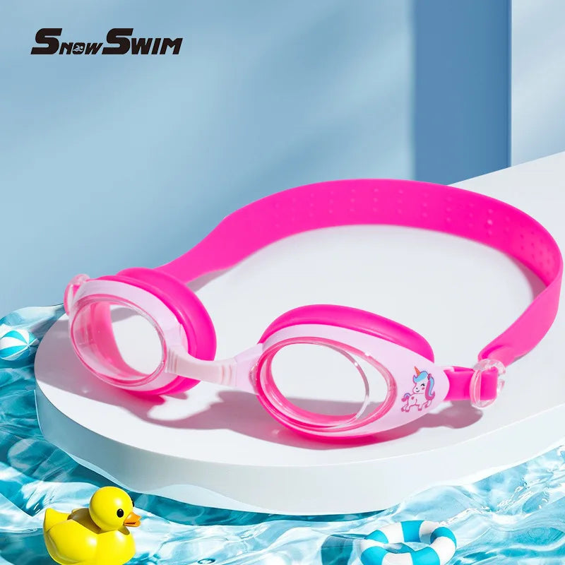 Children'S Swimming Goggles Small Frame Waterproof Anti-Fog HD Boys and Girls Swimming Glasses Swimming Cap Set Diving Equipment